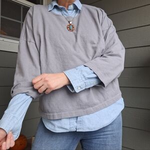 Pacific Cotton Resort Tee Size XL Gray Lagenlook